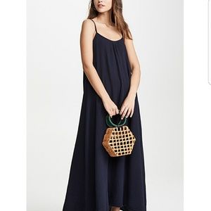 Nation scoop trapeze slip dress in indigo